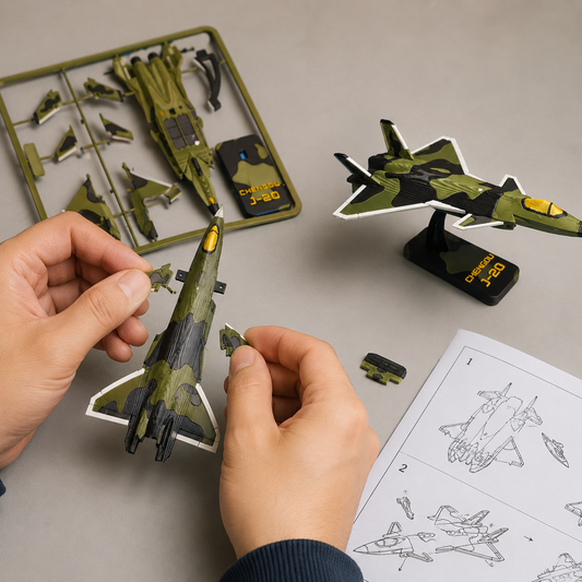 Avión J-20 a Escala – Kit Armable en Tarjeta