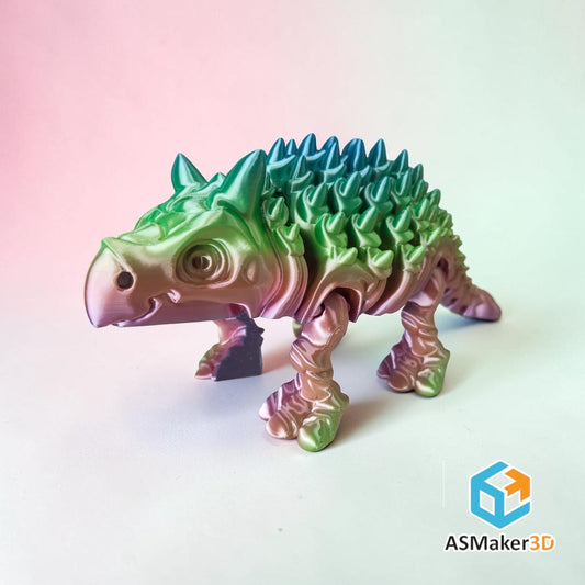 Anquilosaurio Articulado Multicolor de Colección 25 CM